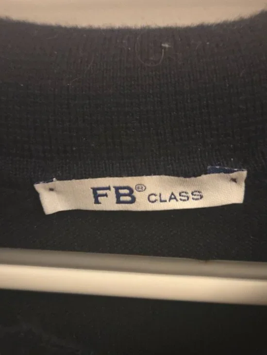 FB Class Black Long Sleeve Polo Sweater Men’s | Italian Made - Picture 4 of 7